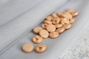 (п150164) World of buttons, Пуговицы, пластик, на ножке, 10мм, бежевый