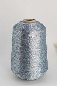(11640) Kyototex, HAGOROMO, 64% люрекс, 36% п/а, 7800м/100гр, голубой с серебром