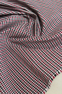 (Т811) Костюмная ткань, Hugo Boss, 90% хлопок, 10% эластан, клетка, красный, серый