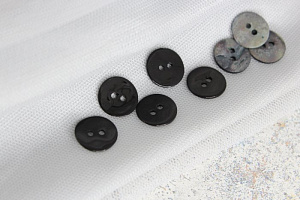 (п200242) World of buttons, Пуговицы из ракушки, 13мм, чёрный