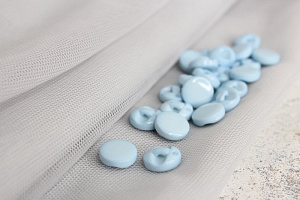 (п150149) World of buttons, Пуговицы, пластик, на ножке, 10мм, голубой