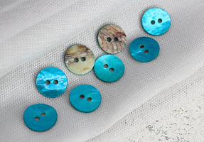 (п241182) World of buttons, Пуговицы из ракушки, 13мм, морская волна