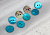 (п241182) World of buttons, Пуговицы из ракушки, 13мм, морская волна