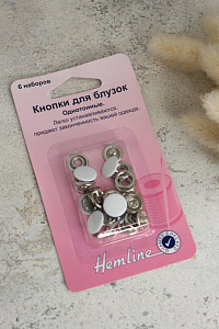 Hemline, Кнопки для блузок, 1 кнопка, белый