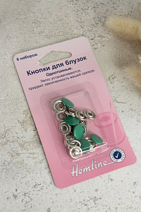 Hemline, Кнопки для блузок, 1 кнопка, зелёный
