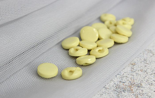 (п150162) World of buttons, Пуговицы, пластик, на ножке, 10мм, жёлтый