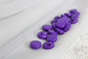 (п150184) World of buttons, Пуговицы, пластик, на ножке, 10мм, фиолетовый