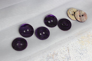 (п300974) World of buttons, Пуговицы из ракушки, 17мм, фиолетовый