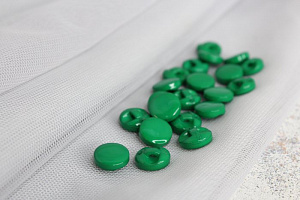 (п150157) World of buttons, Пуговицы, пластик, на ножке, 10мм, зелёный