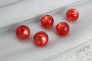 (п221830) World of buttons, Пуговицы, пластик, на ножке, 14мм, светло-красный