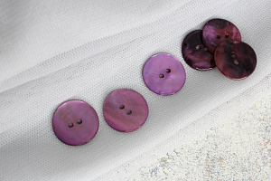 (п300963) World of buttons, Пуговицы из ракушки, 18мм, фиолетовый
