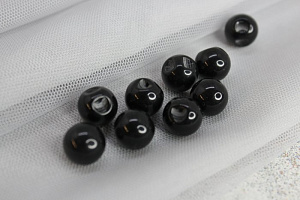 (п180614) World of buttons, Пуговицы, пластик, на ножке, 10мм, чёрный